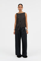 MKDT Studio TILLIE-ATELIER SILK WOOL TWILL Blouses BLACK