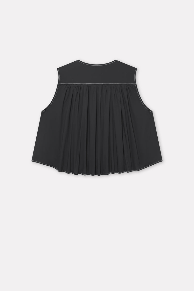 Mark Kenly Domino Tan Tahira Sheer Cotton Blouses BLACK