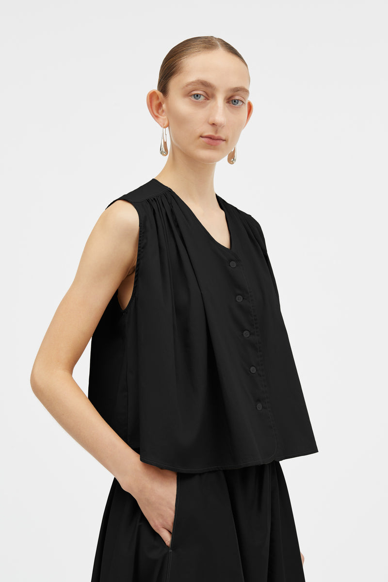Mark Kenly Domino Tan Tahira Sheer Cotton Blouses BLACK