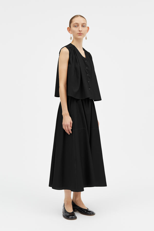 Mark Kenly Domino Tan Tahira Sheer Cotton Blouses BLACK