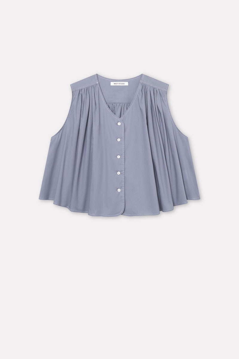 Mark Kenly Domino Tan Tahira Sheer Cotton Blouses BLUE