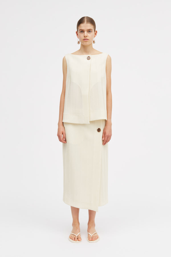 Mark Kenly Domino Tan Tais 3d Herringbone Blouses CREAM