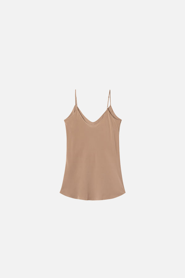 Mark Kenly Domino Tan Talia Crepe De Chine Tops NOUGAT