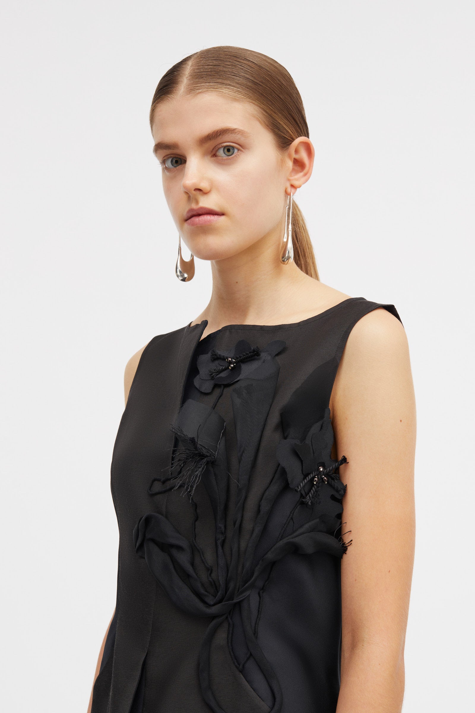 Mark Kenly Domino Tan Tami-atelier Silk Wool Twill Tops BLACK