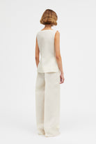 Mark Kenly Domino Tan Tami-atelier Silk Wool Twill Tops IVORY