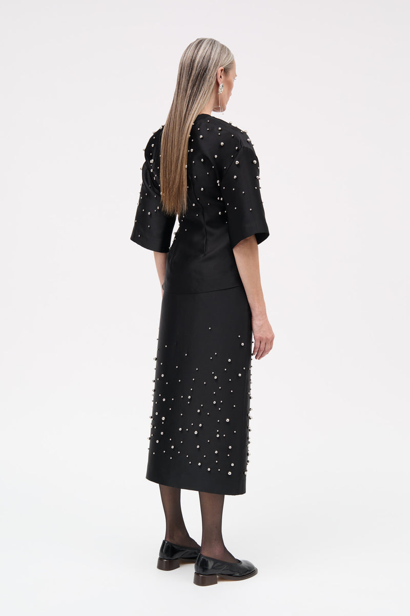 MKDT Studio Teagan-atelier Silk Tech T-Shirts BLACK