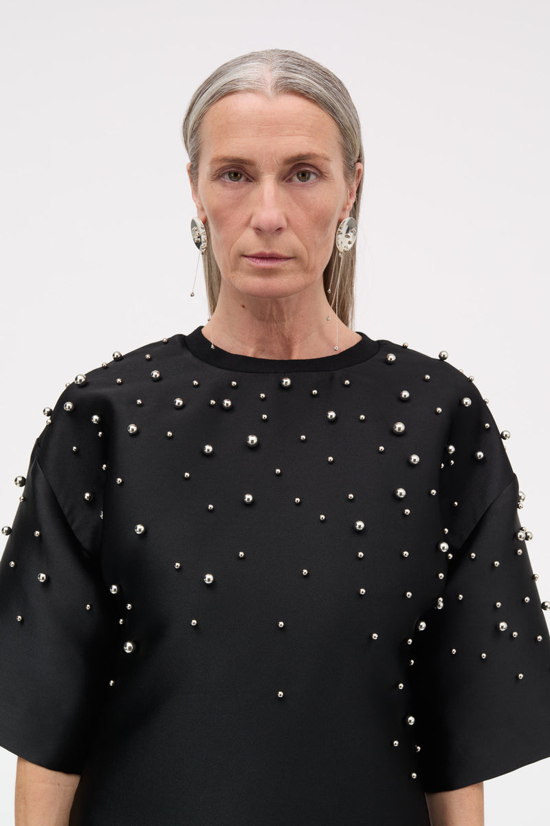 MKDT Studio Teagan-atelier Silk Tech T-Shirts BLACK