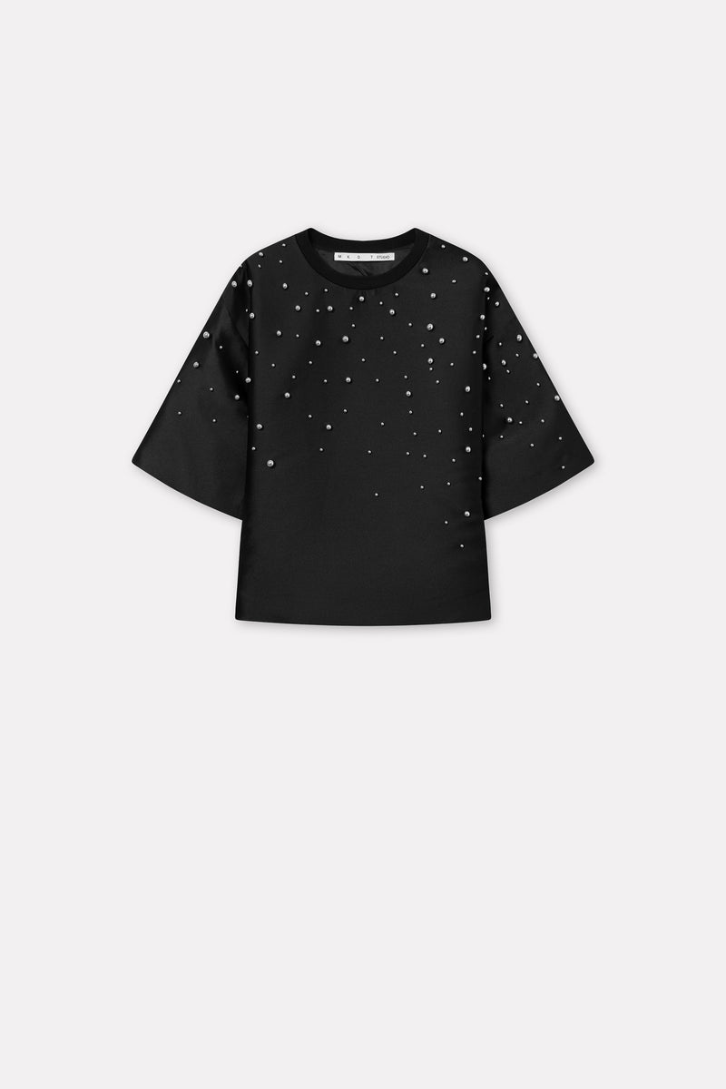 MKDT Studio Teagan-atelier Silk Tech T-Shirts BLACK