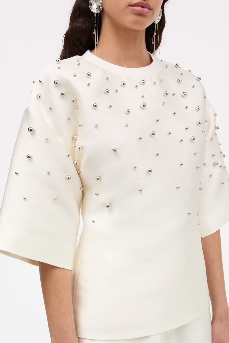 MKDT Studio Teagan-atelier Silk Tech T-Shirts IVORY