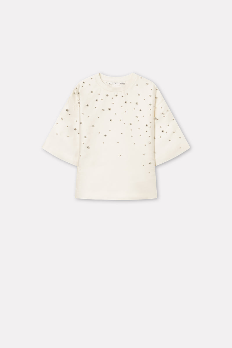 MKDT Studio Teagan-atelier Silk Tech T-Shirts IVORY