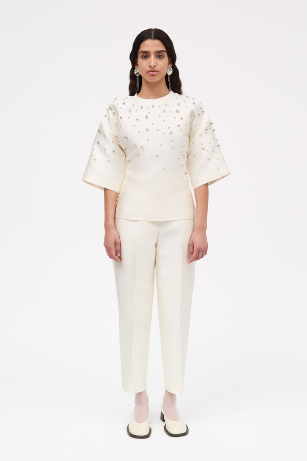 MKDT Studio Teagan-atelier Silk Tech T-Shirts IVORY