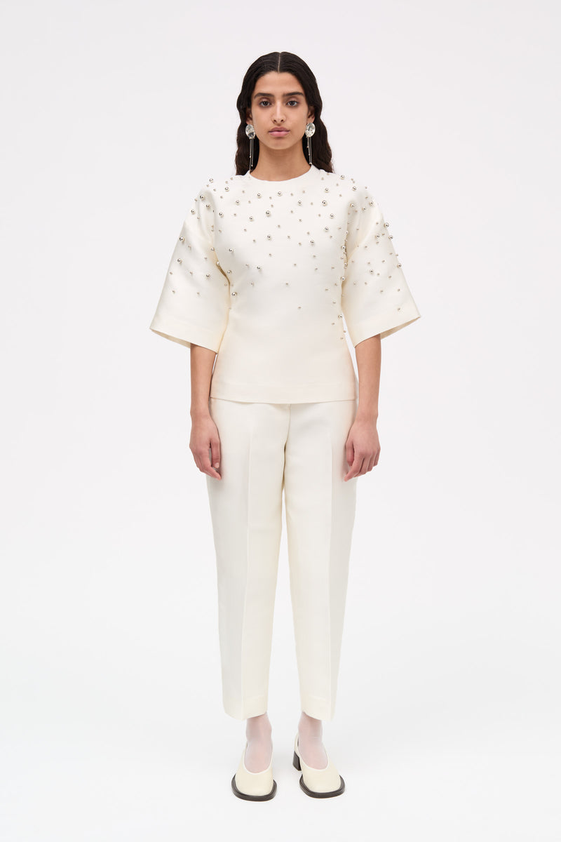 MKDT Studio Teagan-atelier Silk Tech T-Shirts IVORY