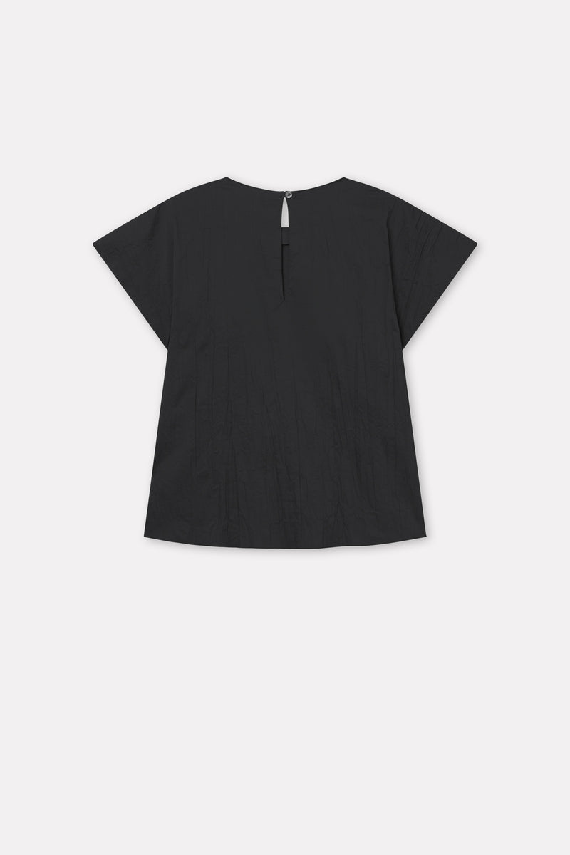 MKDT Studio Tine-atelier Pleated Cotton Tech Blouses BLACK
