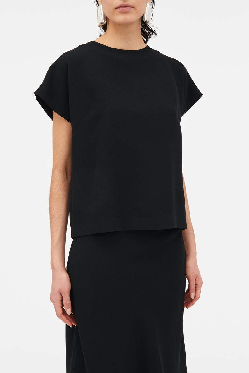 Mark Kenly Domino Tan Tine Crepe Georgette Blouses BLACK