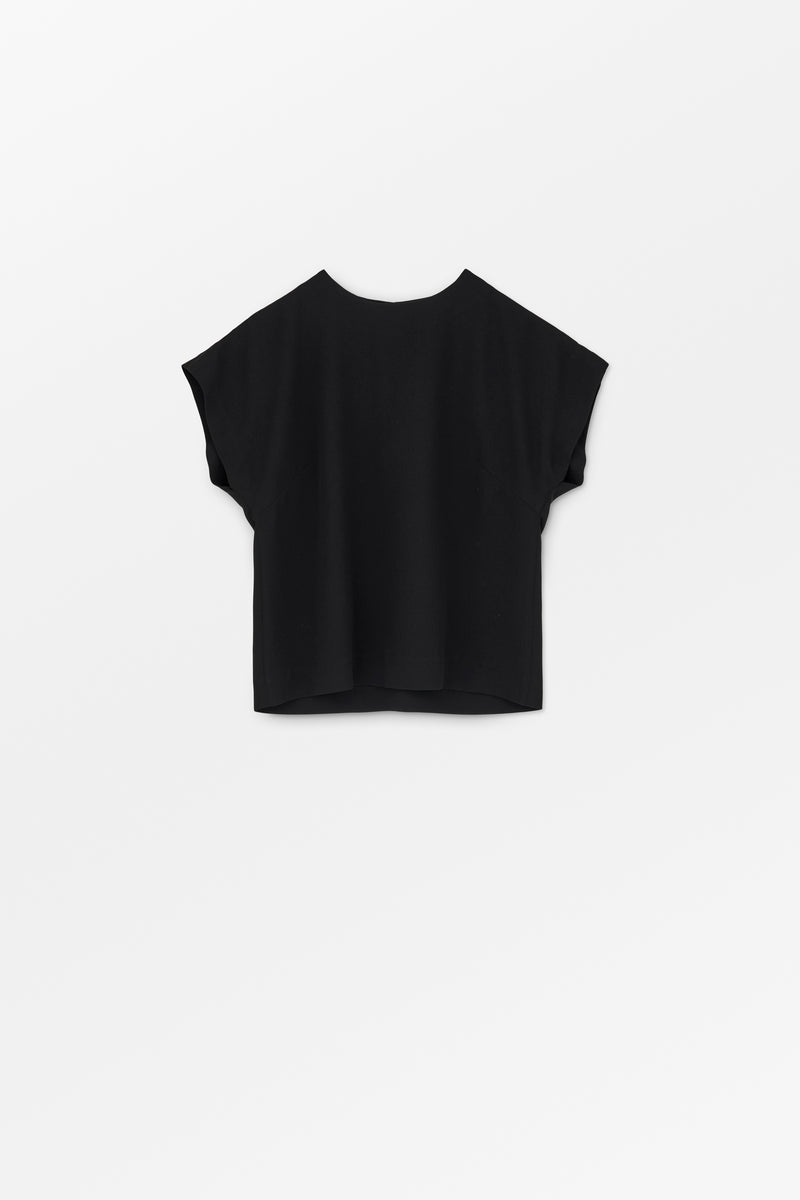 Mark Kenly Domino Tan Tine Crepe Georgette Blouses BLACK