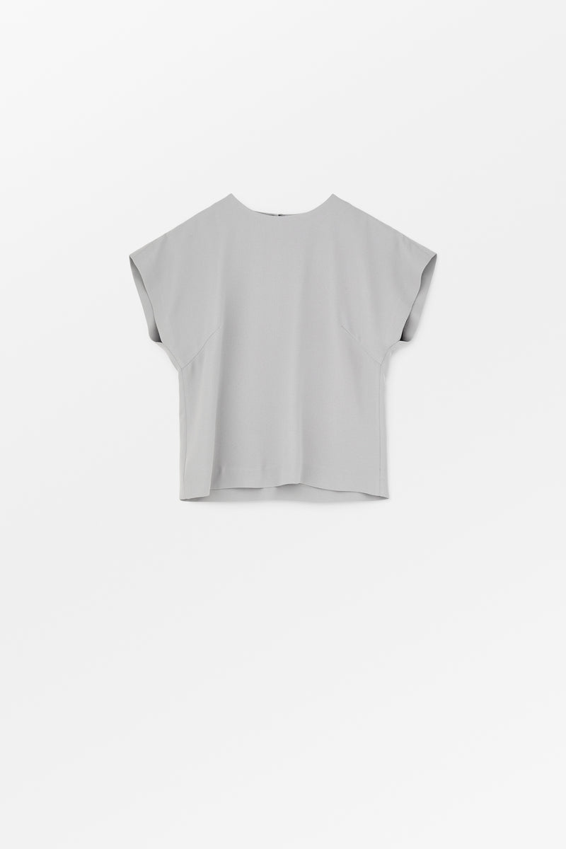 Mark Kenly Domino Tan Tine Crepe Georgette Blouses GREY