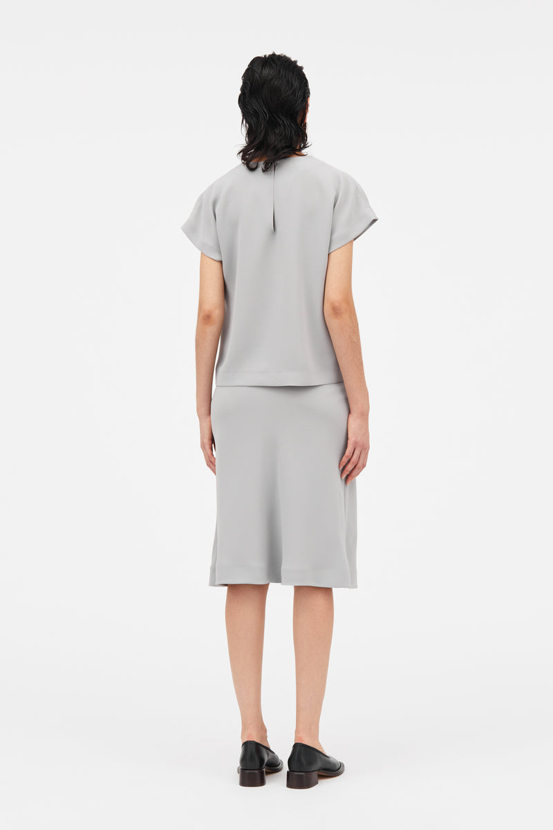 Mark Kenly Domino Tan Tine Crepe Georgette Blouses GREY