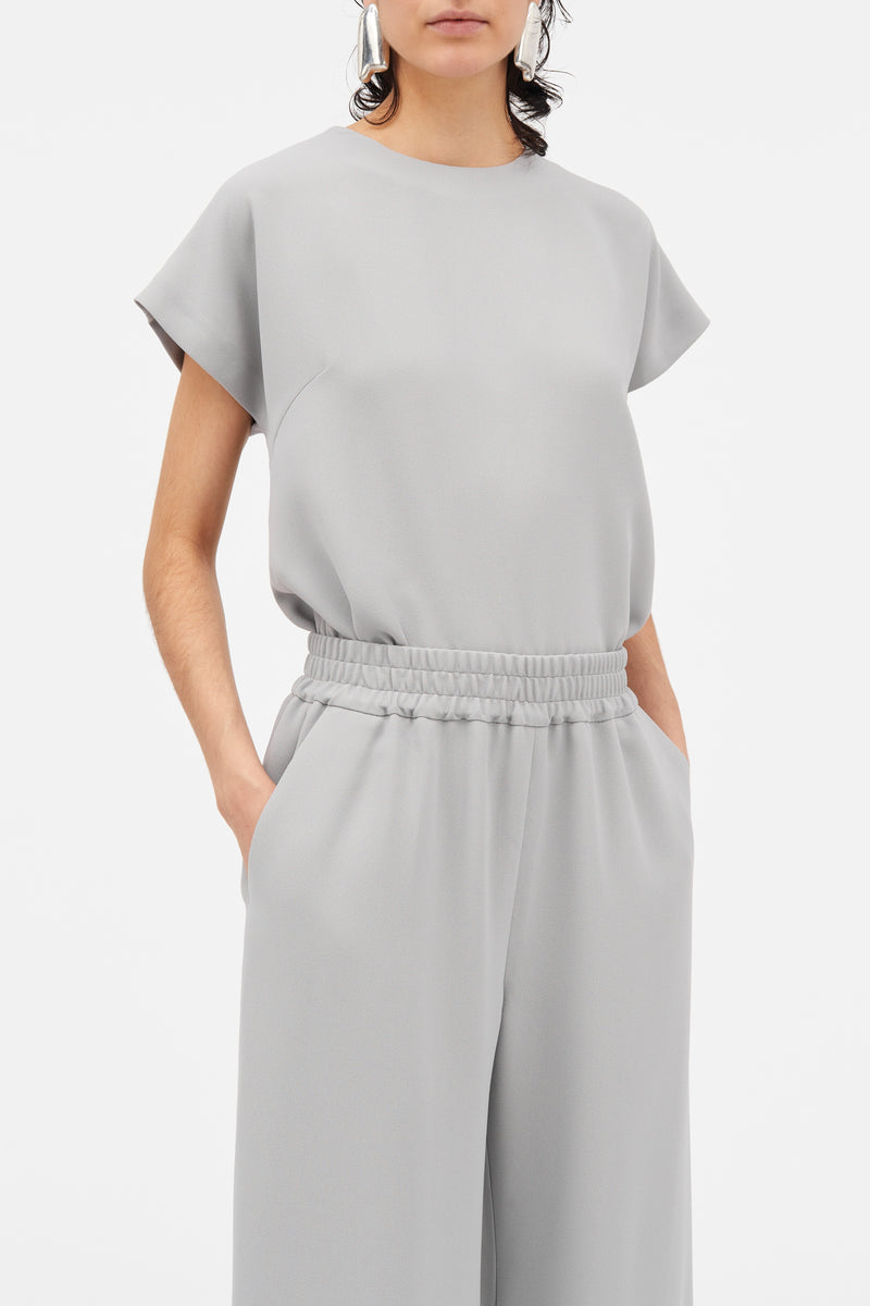 Mark Kenly Domino Tan Tine Crepe Georgette Blouses GREY