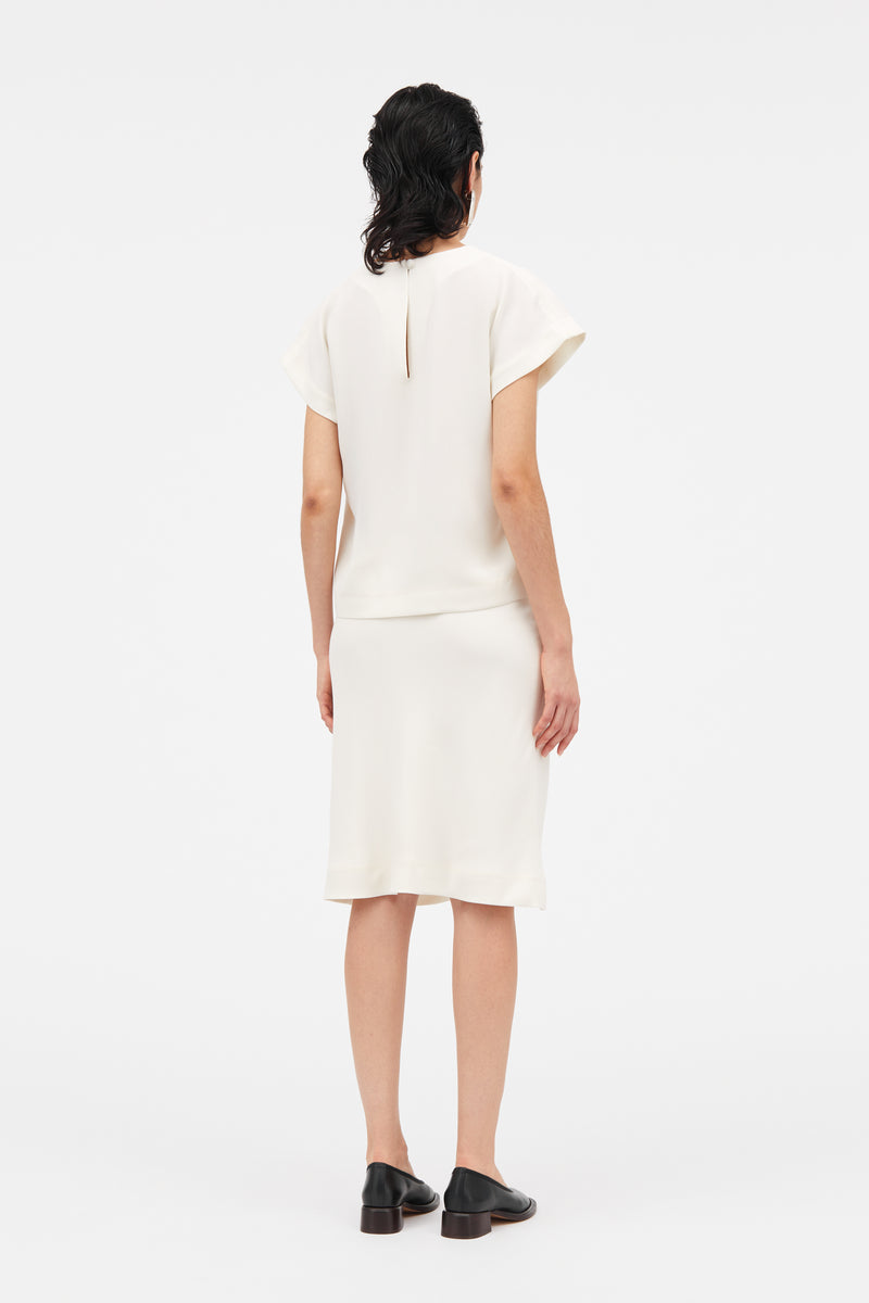 Mark Kenly Domino Tan Tine Crepe Georgette Blouses IVORY