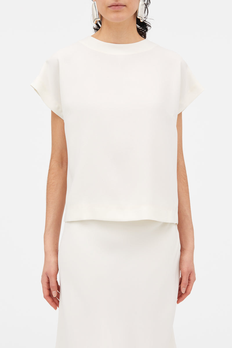 Mark Kenly Domino Tan Tine Crepe Georgette Blouses IVORY