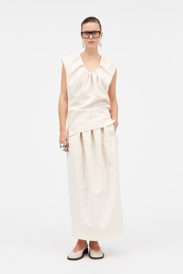 Mark Kenly Domino Tan Togo-atelier Cotton Jacquard Vest NATURE