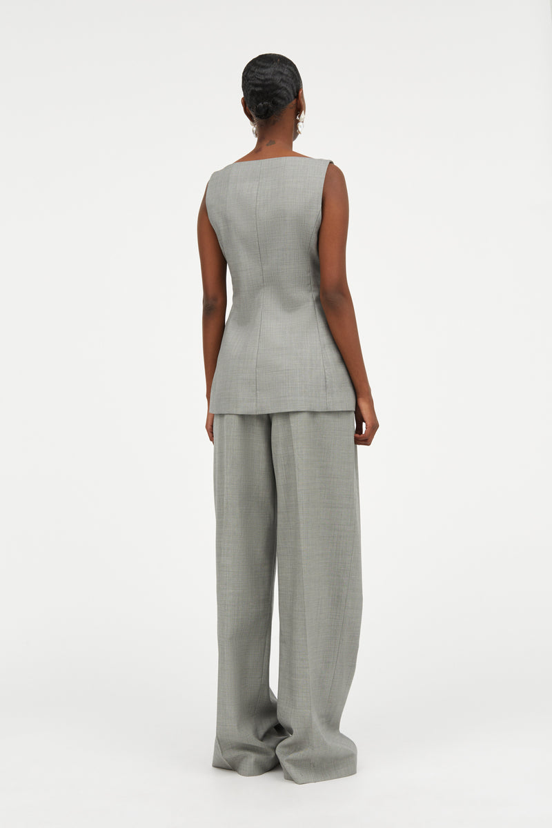 Mark Kenly Domino Tan Turi Light Wool Blouses GREY MELANGE