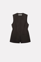 MKDT Studio VALI LIGHT WEIGHT WOOL Vest DEEP BROWN