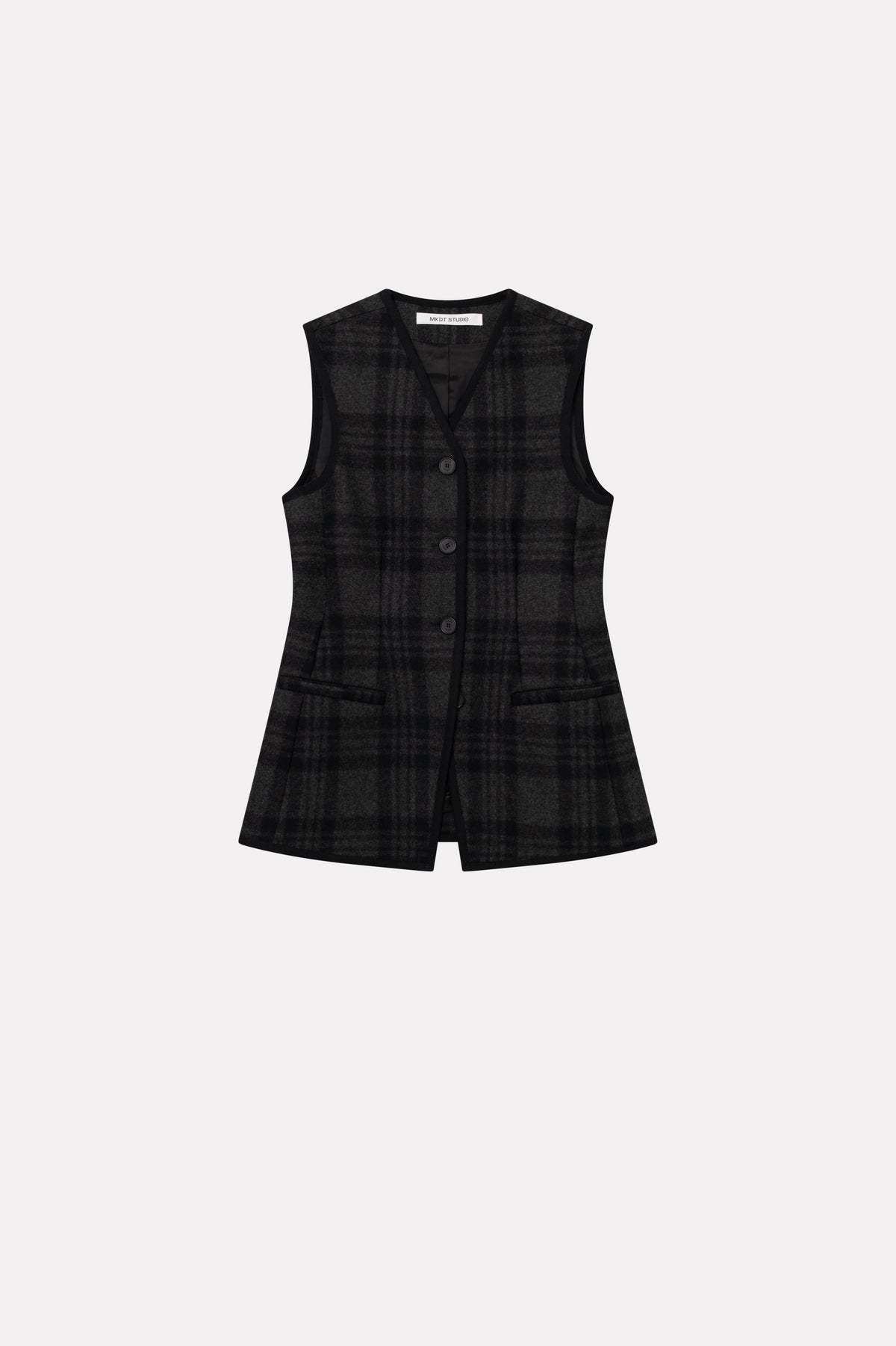 MKDT Studio VIENNA CHECK VEST Vest BLACK