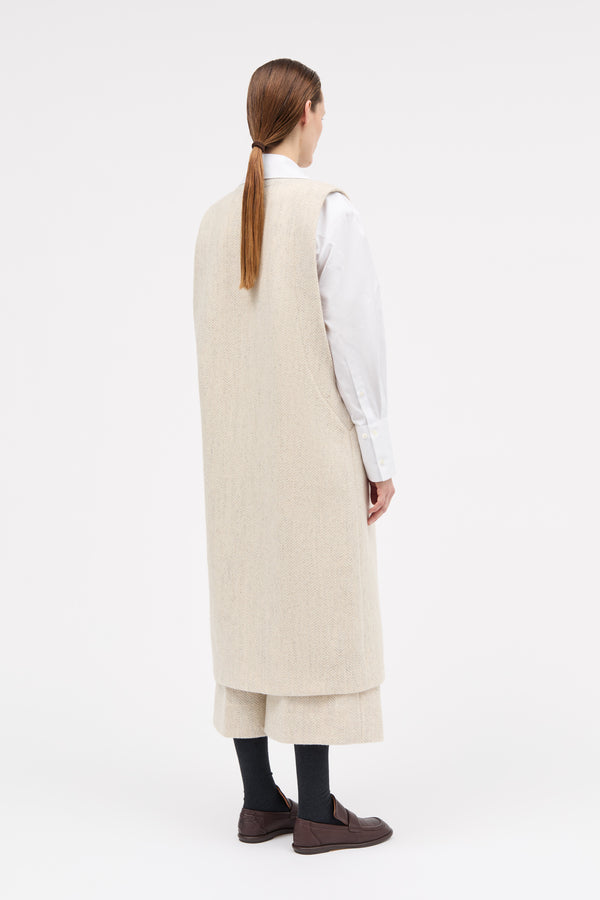MKDT Studio Victoire Wool Herringbone Vest OAT
