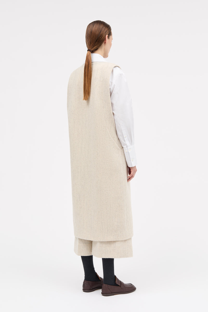 MKDT Studio Victoire Wool Herringbone Vest OAT