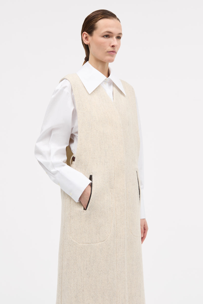 MKDT Studio Victoire Wool Herringbone Vest OAT