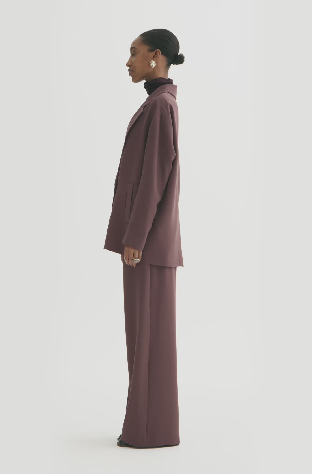 MKDT Studio COVY CREPE GEORGETTE Coats BURGUNDY
