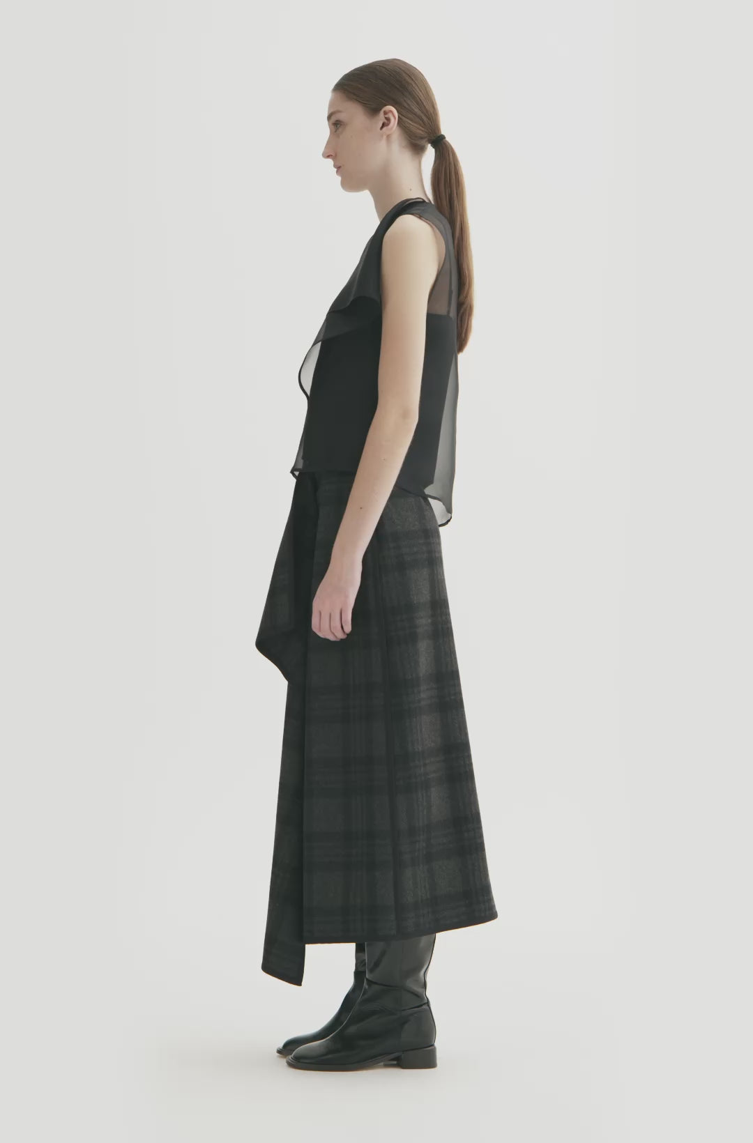 MKDT Studio BREN SILK ORGANZA Blouses BLACK QUARTZ