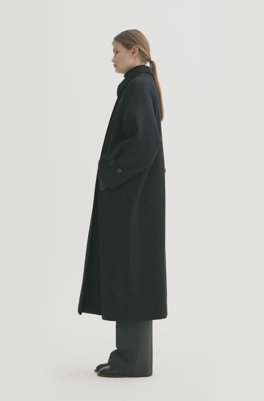 MKDT Studio CARO TWO LAYERED WOOL Coats BLACK